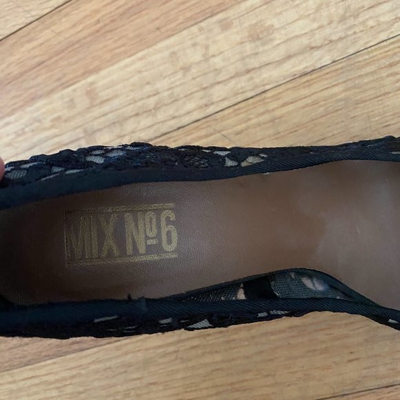 MixNo6 Black Peep Toe Heels - Picture 4 of 4
